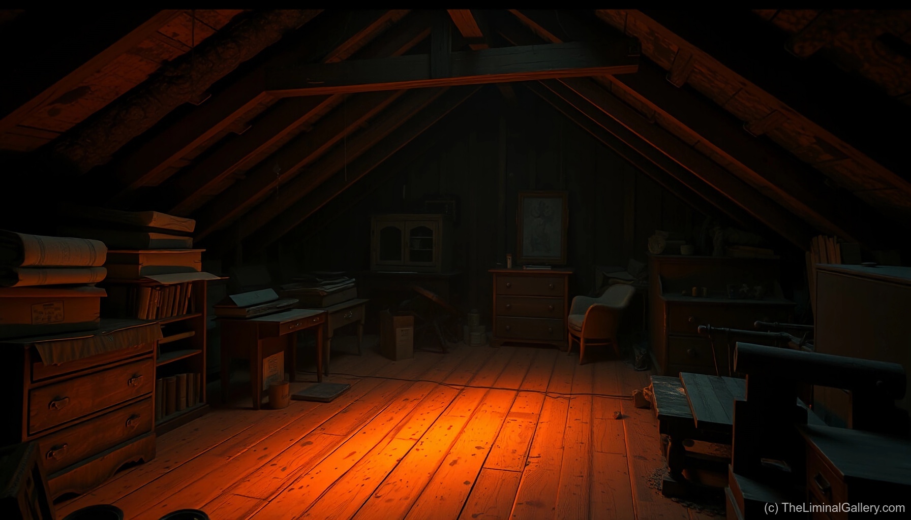 Creaky wooden floorboards and dim lighting define Level 19, Attic Floorboards, a hauntingly familiar liminal space.